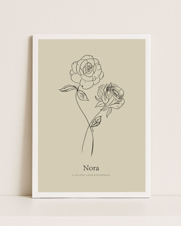 Jouw unieke geboortebloemposter