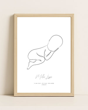 Lijntekeningposter Geboorte