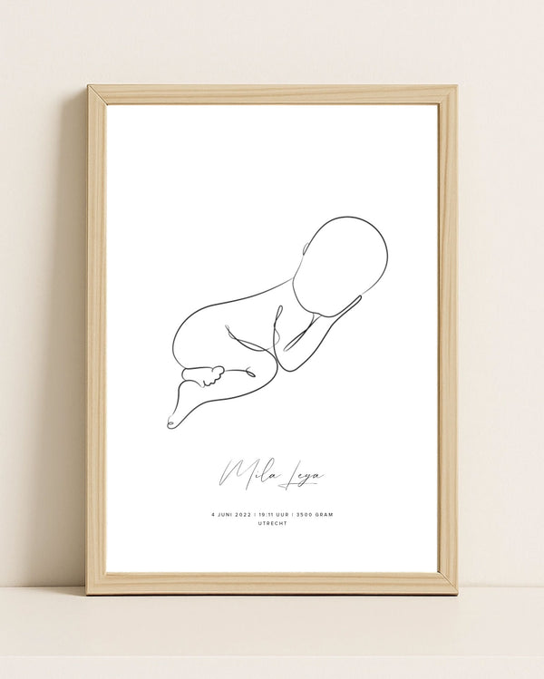 Lijntekeningposter Geboorte