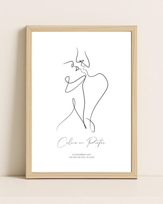 Lijntekeningposter Liefde
